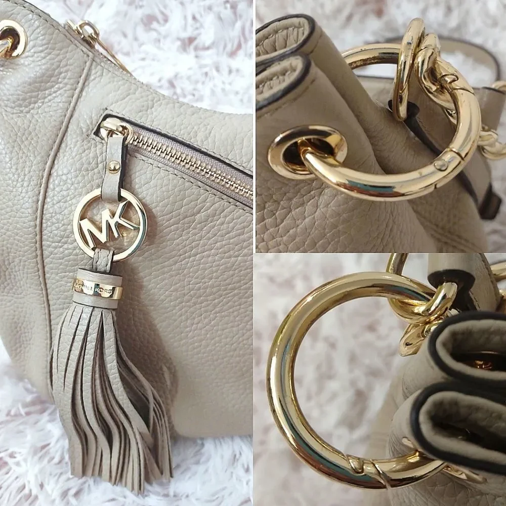 Michael Kors Bisque Pebble Embossed Satchel